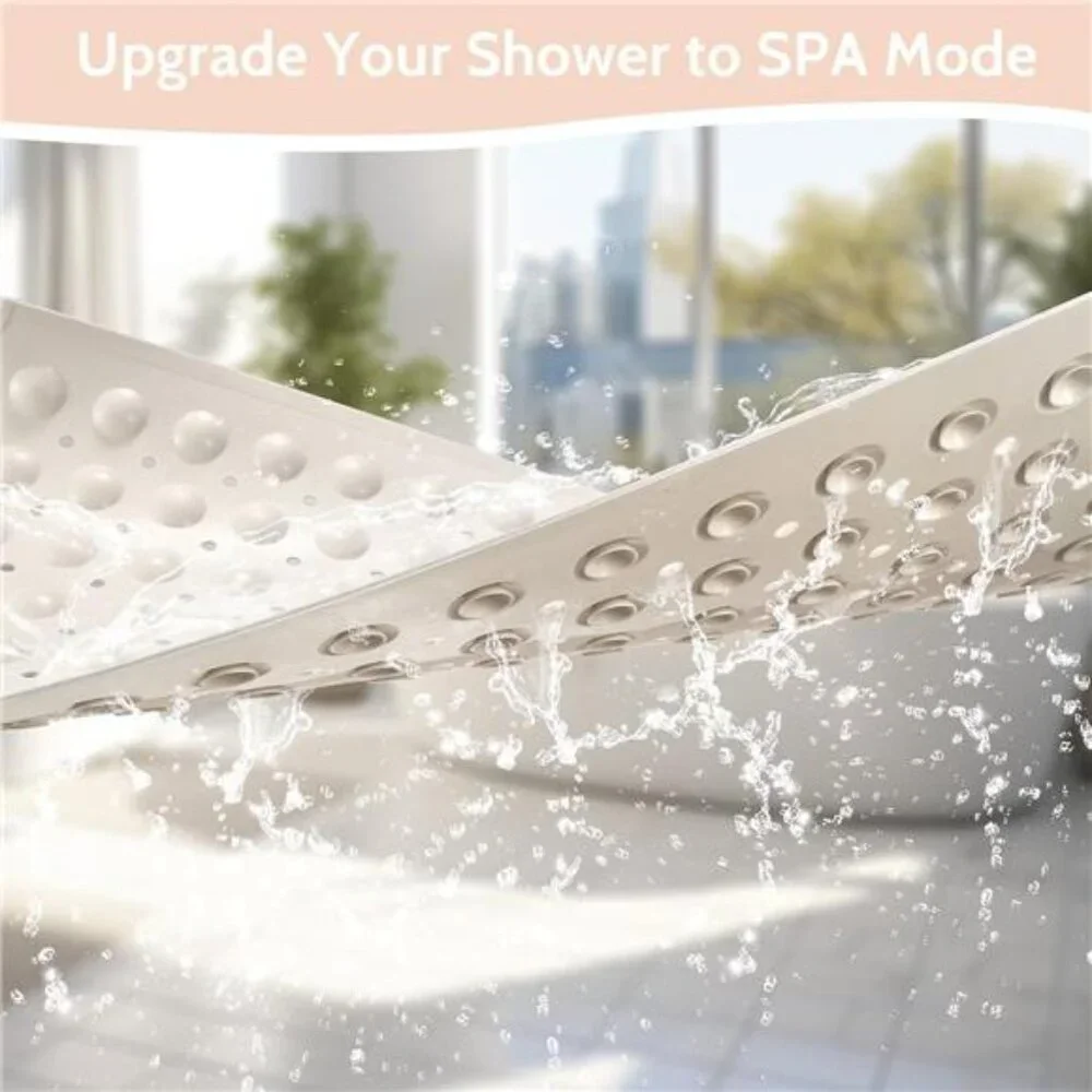 Non Slip Bathtub Shower Mat With Suction Cups Drain Holes Bathroom Safety Mat